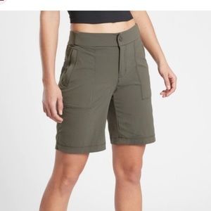 Athlete hiking shorts, olive green.